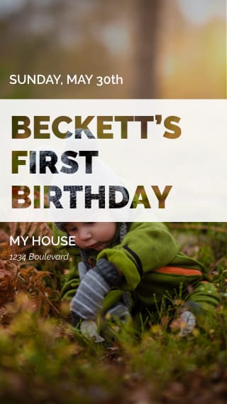Text Message Invite Designs for Autumn Fall 1st Birthday Party