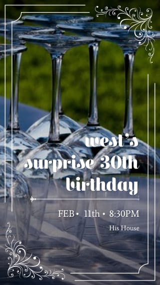 Text Message Invite Designs for Surprise 30th Party