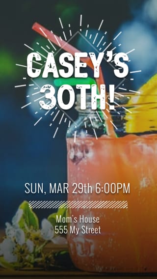 Text Message Invite Designs for 30th Birthday Celebration