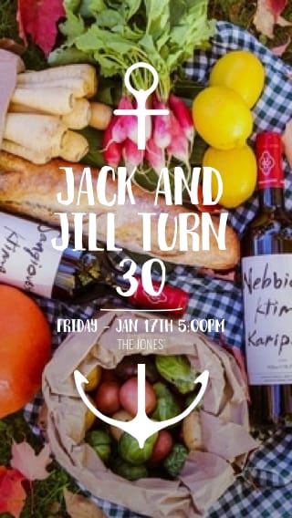 Text Message Invite Designs for 30th Birthday Potluck