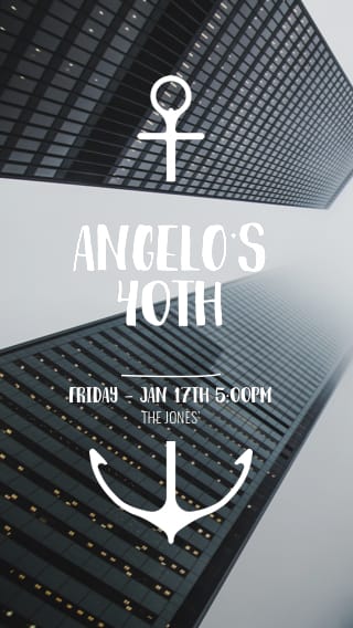 Text Message Invite Designs for Downtown 40th Birthday Party