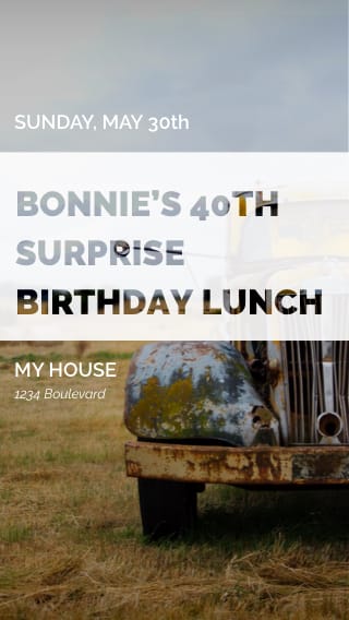 Text Message Invite Designs for Outdoor 40th Birthday Party