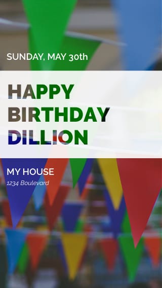 Text Message Invite Designs for Bunting Birthday Party