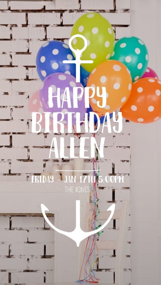 Text Message Invite Designs for Hipster Balloons Birthday Party