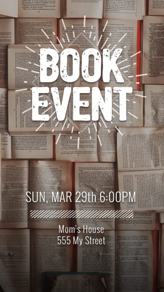 Text Message Invite Designs for Chapter One Book Club Discussion
