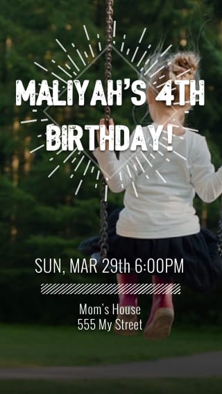Text Message Invite Designs for Playground Child's Birthday Party
