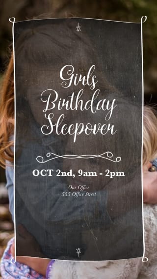 Text Message Invite Designs for Sleepover Child's Birthday