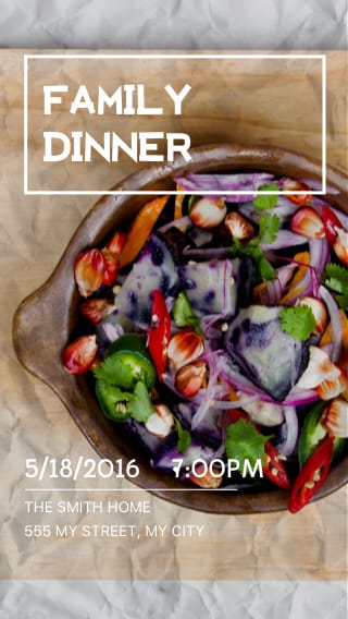Text Message Invite Designs for Family Dinner
