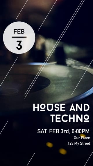 Text Message Invite Designs for House and Techno