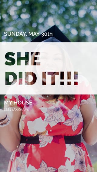 Text Message Invite Designs for She Graduated