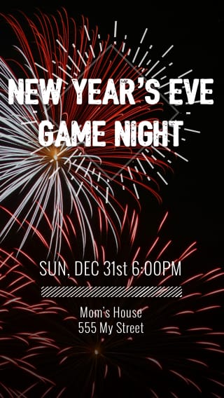 Text Message Invite Designs for New Year's Eve Game Night