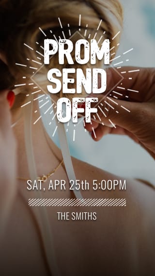 Text Message Invite Designs for Family Prom Send Off