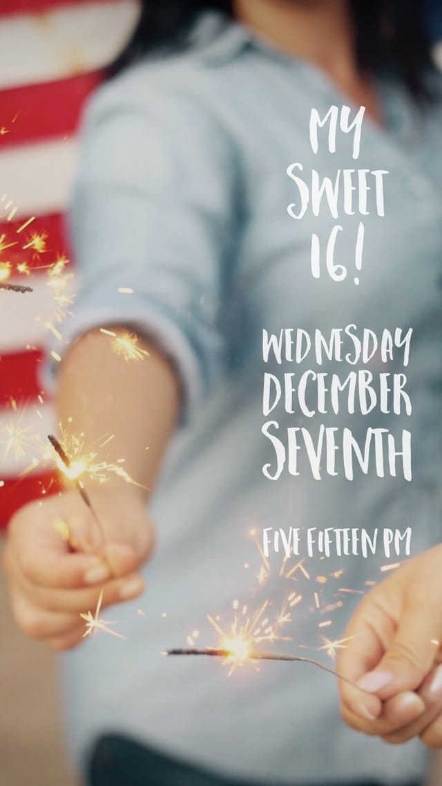 Text Message Invite Designs for Sweet 16 Bash
