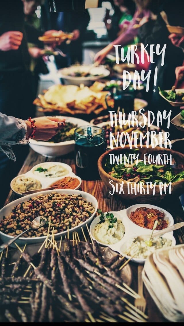 Text Message Invite Designs for Friendsgiving Potluck