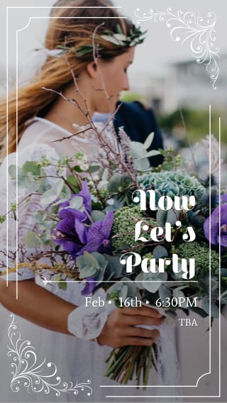 Text Message Invite Designs for Now Let's Party